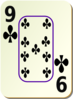 Bordered Nine Of Clubs Clip Art